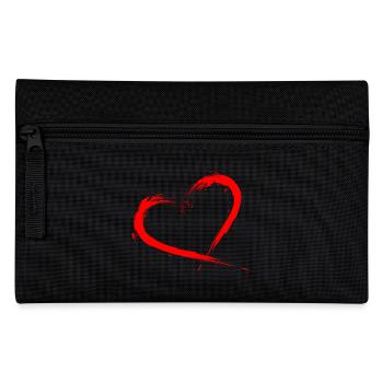 Herz Design Bürste Rot Neu Vektorgrafik - Pencil Case - black - Front