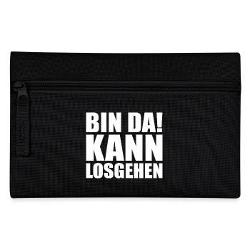 Bin da kann losgehen - Federtasche - Schwarz - Vorne