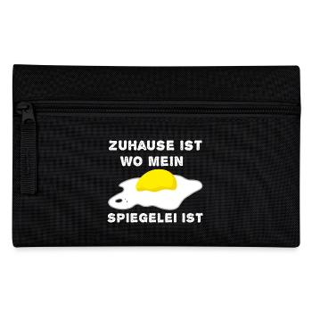 Zuhause Ist Wo Mein Spiegelei Ist Eierfan - Federtasche - Schwarz - Vorne