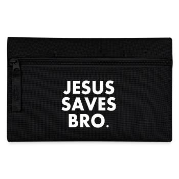 Jesus saves bro - Pencil Case - black - Front