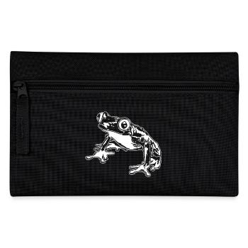 Laubfrosch Grafik Aquatische Amphibienfrosch Liebhaber - Federtasche - Schwarz - Vorne