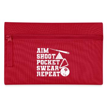 Witziger Billard Spruch - Federtasche - Rot - Vorne