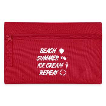 Beach Summer Ice Cream Repetition - Pencil Case - red - Front
