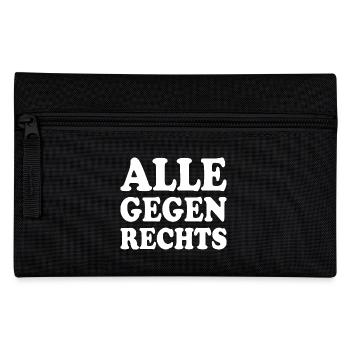 Alle gegen rechts - Federtasche - Schwarz - Vorne