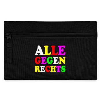 Alle gegen rechts - Federtasche - Schwarz - Vorne