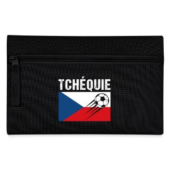 Tschechische Flagge Fußball Tschechisches Fußball Geschenk - Federtasche - Schwarz - Vorne