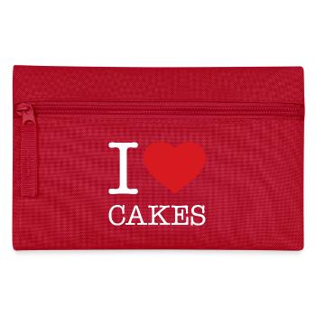 I LOVE CAKES Cake - Pencil Case - red - Front