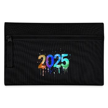 2025 year Colorful - Pencil Case - black - Front