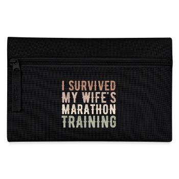 Ehefrauen Trainingsplan Lustiges Triathlon Geschenk - Federtasche - Schwarz - Vorne