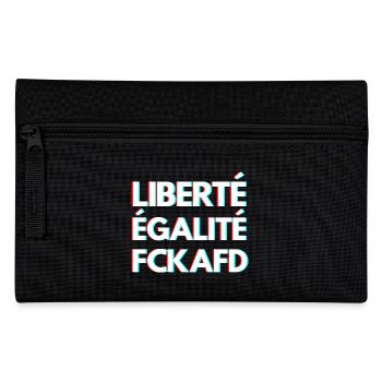 LIBERTÉ ÉGALITÉ FCKAFD – Statement Design - Federtasche - Schwarz - Vorne