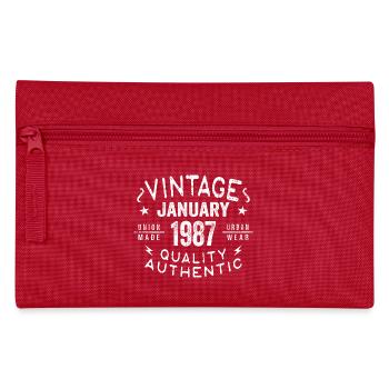 Geburtstagsgeschenk 1987 - geboren im Januar 1987 - Federtasche - Rot - Vorne
