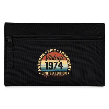 Retro 1974 Jahrgang Geburtstag 1974 Geschenk 1974 - Federtasche - Schwarz - Vorne