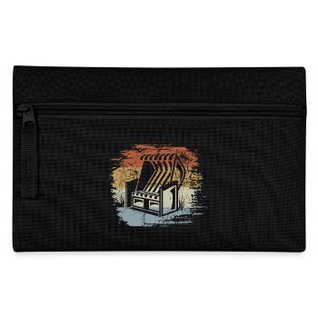 Retro - Vintage - Silhouette Beach Chair - Pencil Case - black - Front