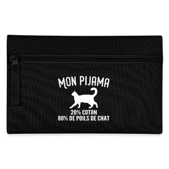 Humorvoller Katzenhaar-Pyjama - Federtasche - Schwarz - Vorne