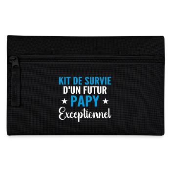 Personalized Grandpa-to-be Survival Kit Gift - Pencil Case - black - Front
