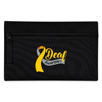 Taub Taubheit Deaf Gebärdensprache - Federtasche - Schwarz - Vorne