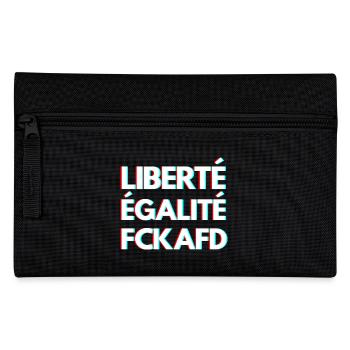 FCKAFD – Freiheit, Gleichheit, Solidarität - Federtasche - Schwarz - Vorne