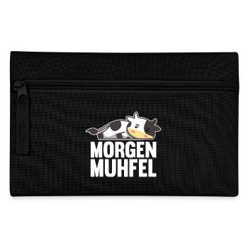 Vache Agriculteur Fermier Matin Moulin - Trousse - noir - Devant