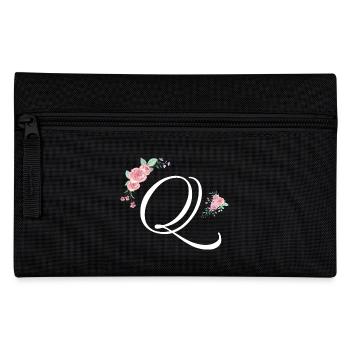 Letter q flowers - Pencil Case - black - Front