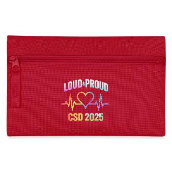 LGBTQ Pride 2025 Herzbeat Design - Federtasche - Rot - Vorne