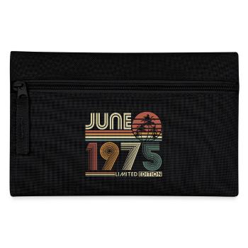 June 1975 Vintage Vintage Retro Birthday - Pencil Case - black - Front