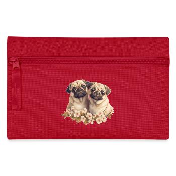 Mopspaar Mops - Federtasche - Rot - Vorne
