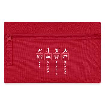 Drôle Tennis Sports Citation Manger Dormir Répéter - Trousse - rouge - Devant
