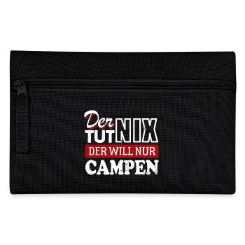Der tut nix der will nur Campen - Spruch - Federtasche - Schwarz - Vorne