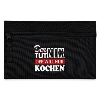 Der tut nix der will nur kochen - Spruch - Federtasche - Schwarz - Vorne
