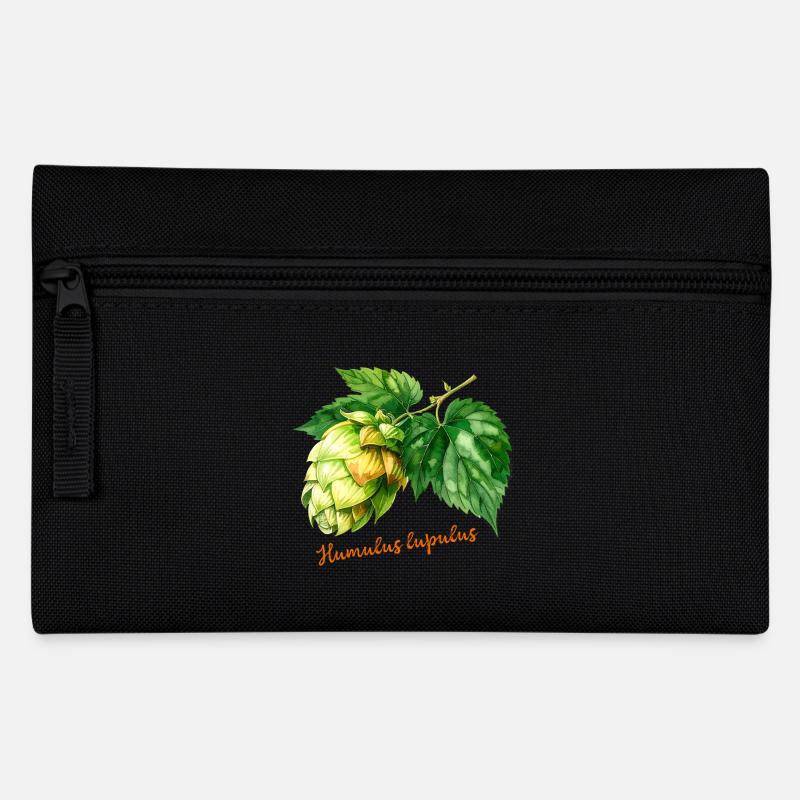 Humulus lupulus - botanical illustration - Pencil Case - black