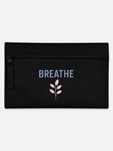 Minimalistisches Pastell Design mit Pflanze – Ruhe - Federtasche - Schwarz