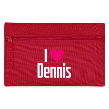 I Love Dennis Pink Heart I Love Dennis - Pencil Case - red - Front