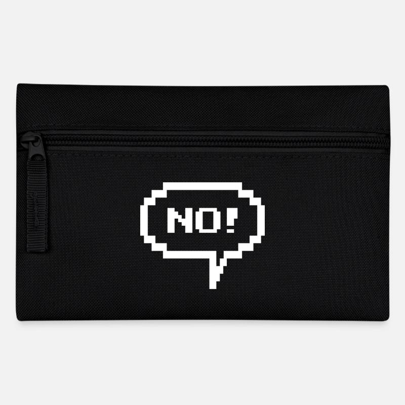 Pixel speech bubble "No!" - Pencil Case - black
