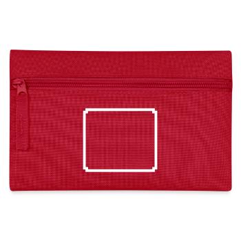 Pixel Frame 8-Bit Text Box - Pencil Case - red - Front
