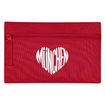 München Herz Silhouette - Designfarbe variabel - Federtasche - Rot - Vorne