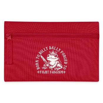 Lustiges Antifa Frosch Design Born To Dilly Dally - Federtasche - Rot - Vorne