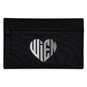 Wien Geometrisches Herzmotiv Grau - Federtasche - Schwarz - Vorne