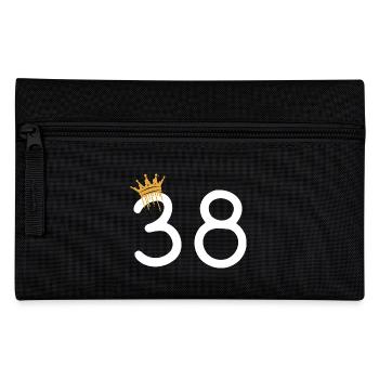 Elegant birthday number 38 with crown - Pencil Case - black - Front