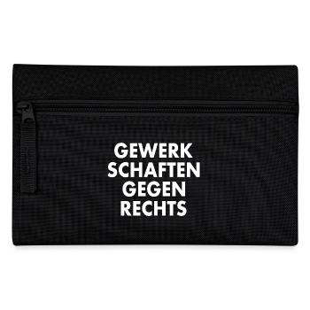 gewerkschaften gegen rechts - Federtasche - Schwarz - Vorne