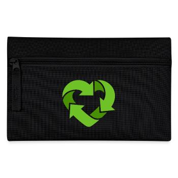 Recycling Heart + (Dein Text) - Pencil Case - black - Front
