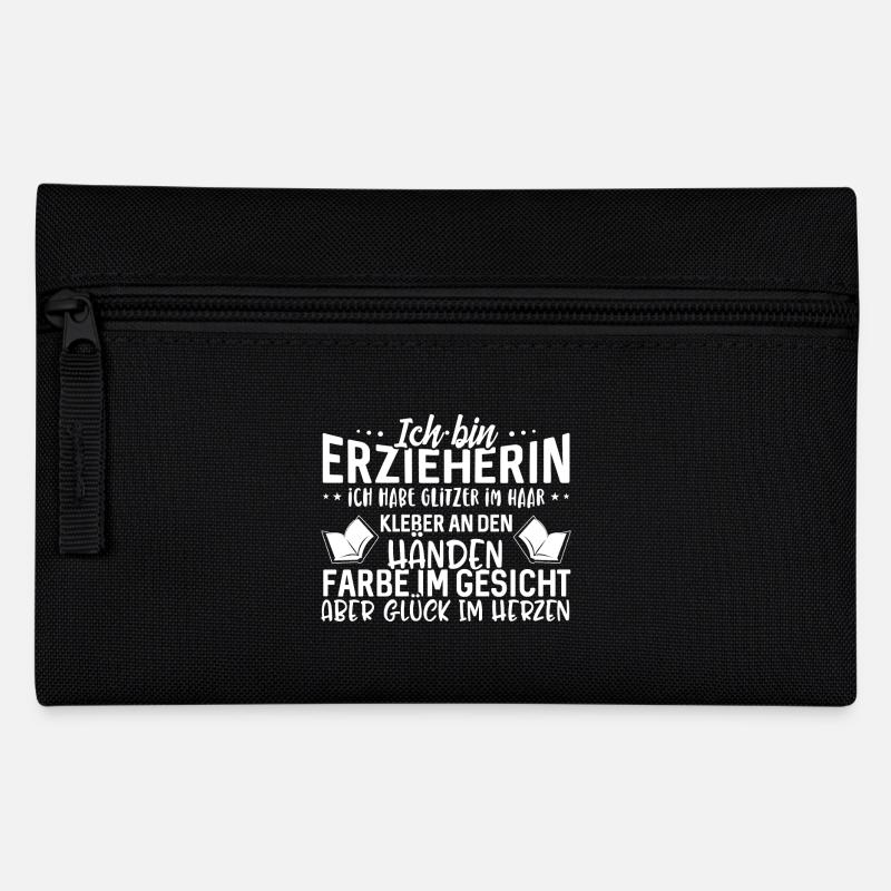 Erzieherin - Glück im Herzen - Federtasche - Schwarz