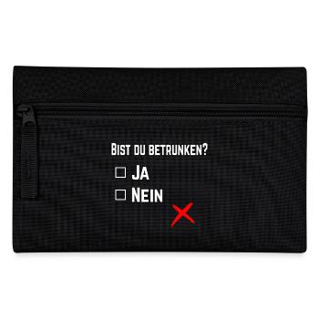 Party-Shirt: Bist du betrunken? - Federtasche - Schwarz - Vorne