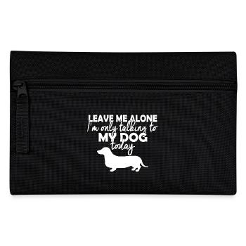 Hund Hunde Haustier Dackel Dachshund Geschenk - Federtasche - Schwarz - Vorne