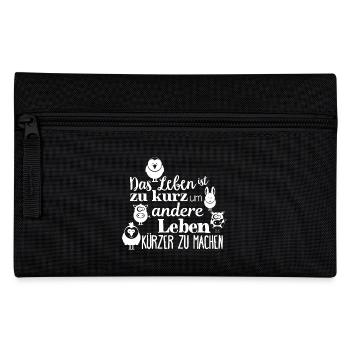 Tierschutz Tiere Leben Vegetarier vegan Geschenk - Federtasche - Schwarz - Vorne
