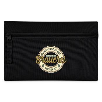 Wasser schmeckt erst Brauerei Geschenk - Federtasche - Schwarz - Vorne