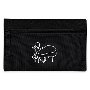 Klavierspieler Geschenk Comic Klavier Musik - Federtasche - Schwarz - Vorne