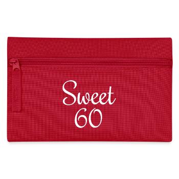 Sweet 60 (White) 60th Birthday - Pencil Case - red - Front