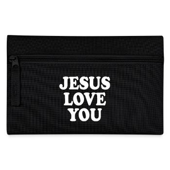 Jesus love you - Federtasche - Schwarz - Vorne