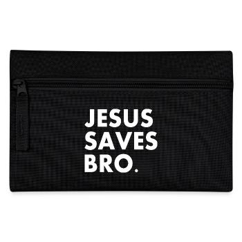 Jesus saves bro - Pencil Case - black - Front