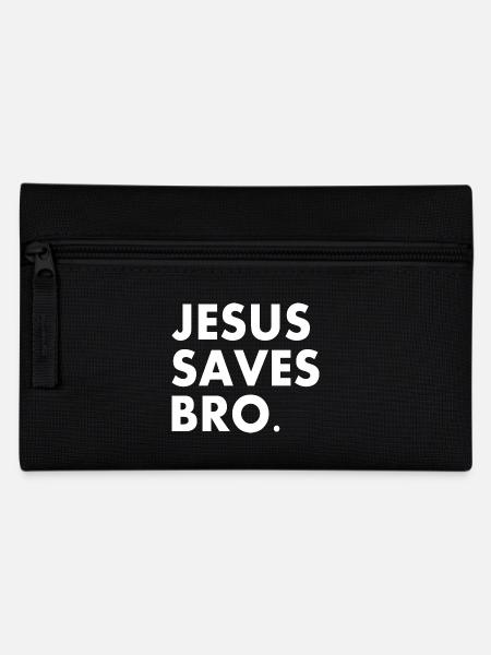 Jesus saves bro - Federtasche - Schwarz
